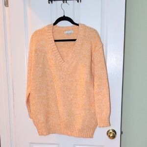 HYFVE Peach Marled V-Neck Pullover Sweater